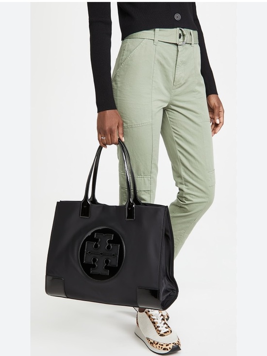 Tory Burch Handbags - Tory Burch Ella Black Nylon Tote with Patent Logo